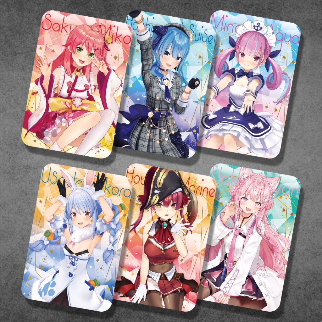 Koleksi Photocard / Kartu Anime Game VTuber Hololive B - Miko Suisei Fubuki Haachama Matsuri Aqua Ayame Subaru Mio Korone Okayu Pekora Rushia Marine Coco Watame Towa Lamy Botan Koyori Gura Amelia Calli Kiara Ina Moona Kobo Ollie