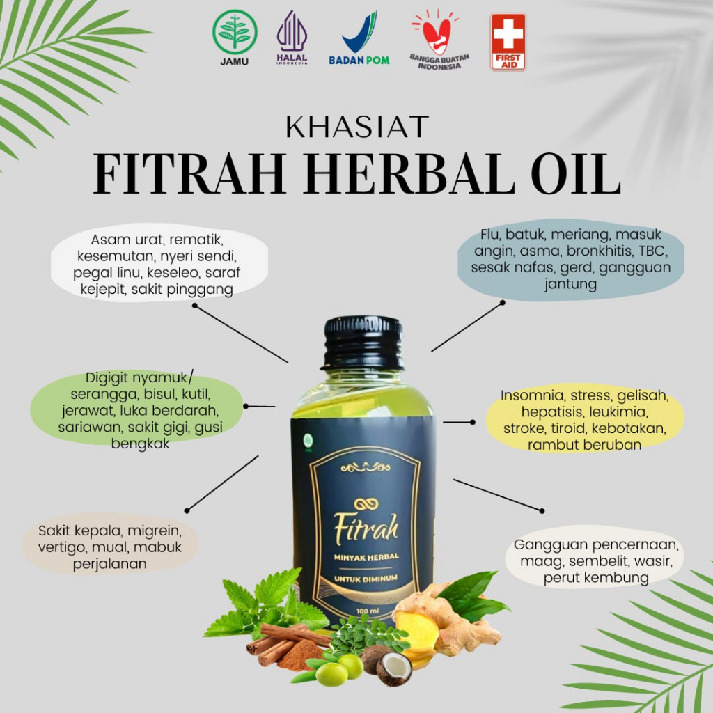 FITRAH HERBAL OIL - Minyak Herbal Multi Khasiat - Untuk Diminum &amp; Dibalur - BISA COD