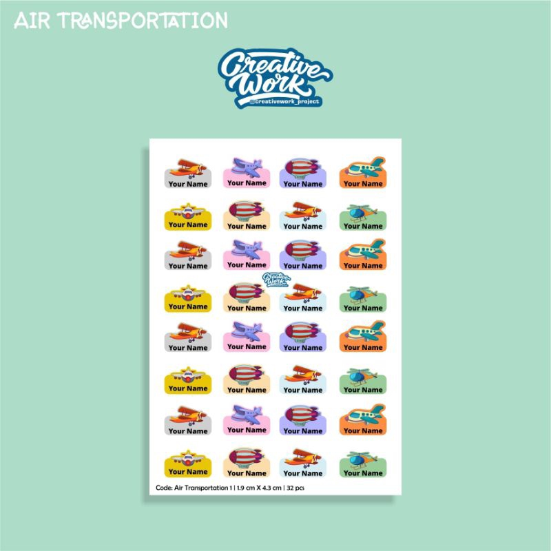 

Label Stiker Nama Custom Tema