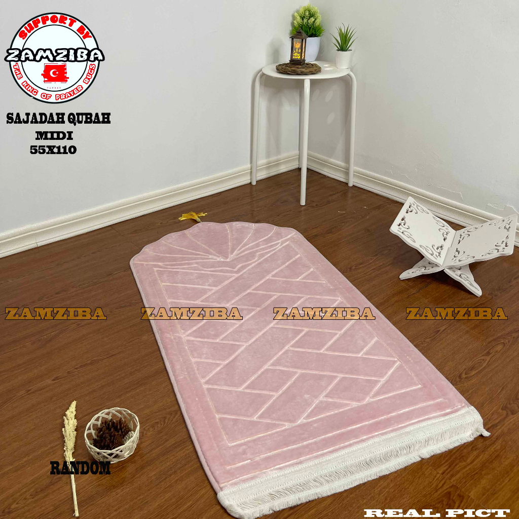 Sajadah Qubah Polos Ukuran Midi &gt; Sajadah Busa Anti Slip Ukuran Medium 55x110cm &gt; Zamziba Sejadah