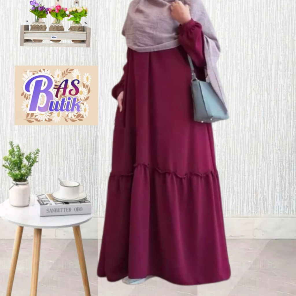 Baju Gamis Wanita Terbaru Gamis Polos Simple dan Modis Dress Wanita Murah Meriah Promo Jumbo Atasan 