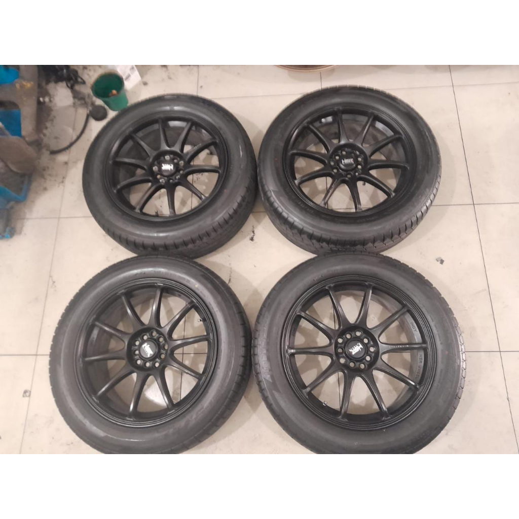 VELG BEKAS INDY HSR R18X8 BAUT 5 PCD 5X100/5X114 ET38 + BAN 235 55 R18
