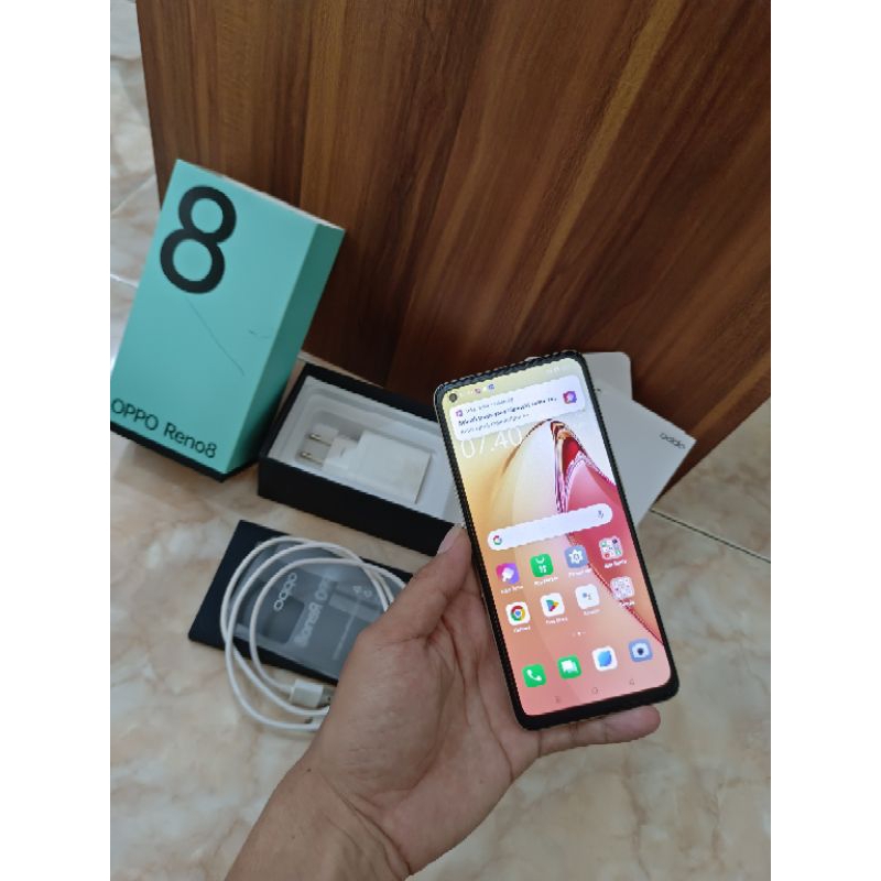 Second Oppo reno 8 4g ram 8/256 gb garansi resmi