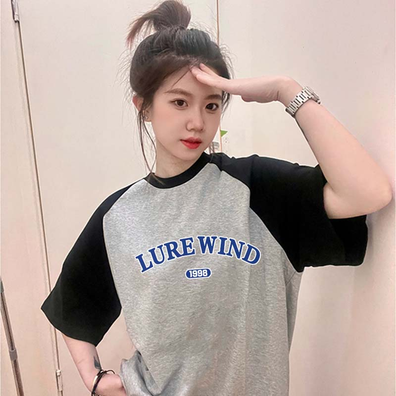 Baju Wanita Letter Atasan Wanita Oversize Kaos Putih T-shirt Couple Korean Style