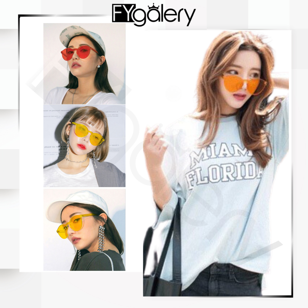 FYGALERY K100 Kacamata Jelly Unisex Fashion Colourful Sunglasses Sport Transparan Murah