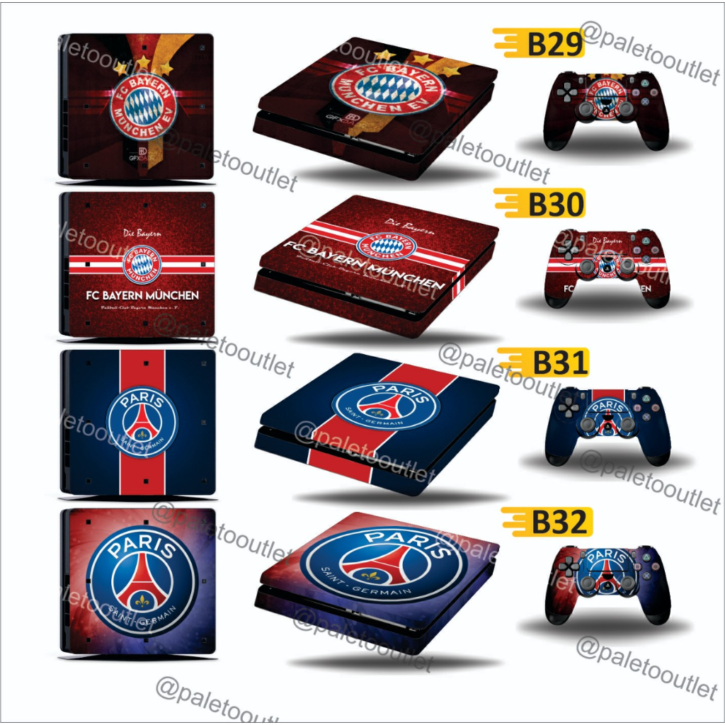 stiker garskin ps4 slim ps4 fat ps4 pro motif bayern munchen motif PSG