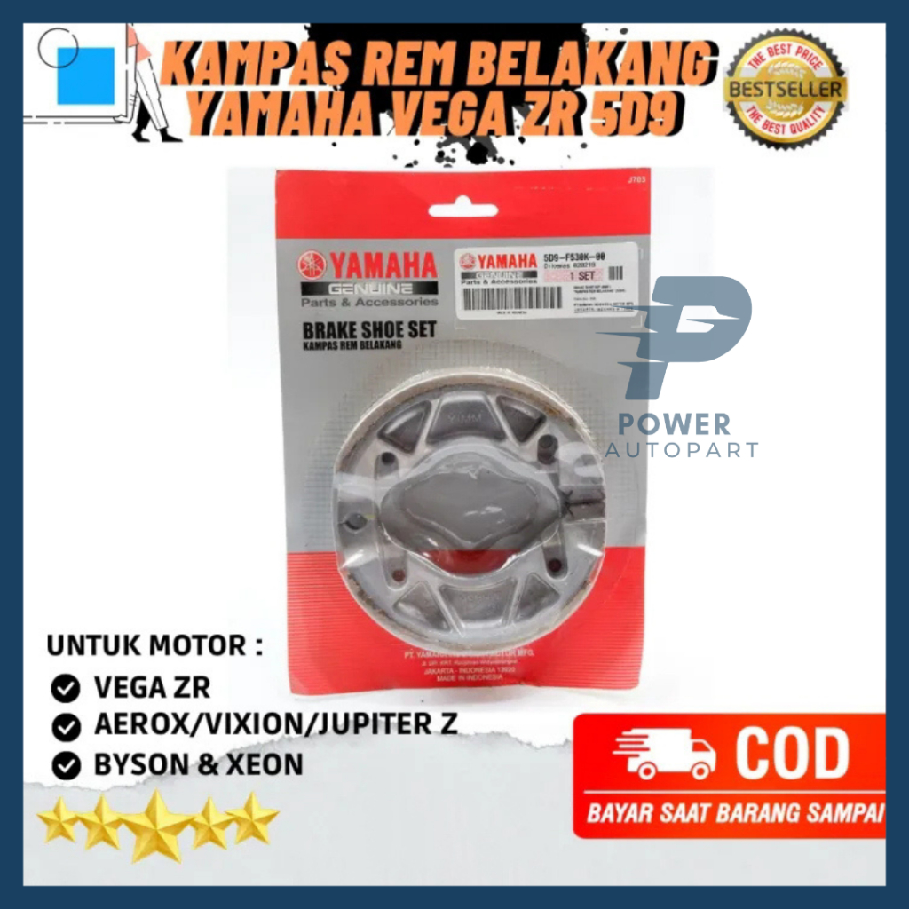 KAMPAS REM TROMOL BELAKANG YAMAHA KUALITAS ASLI ORIGINAL - 5D9