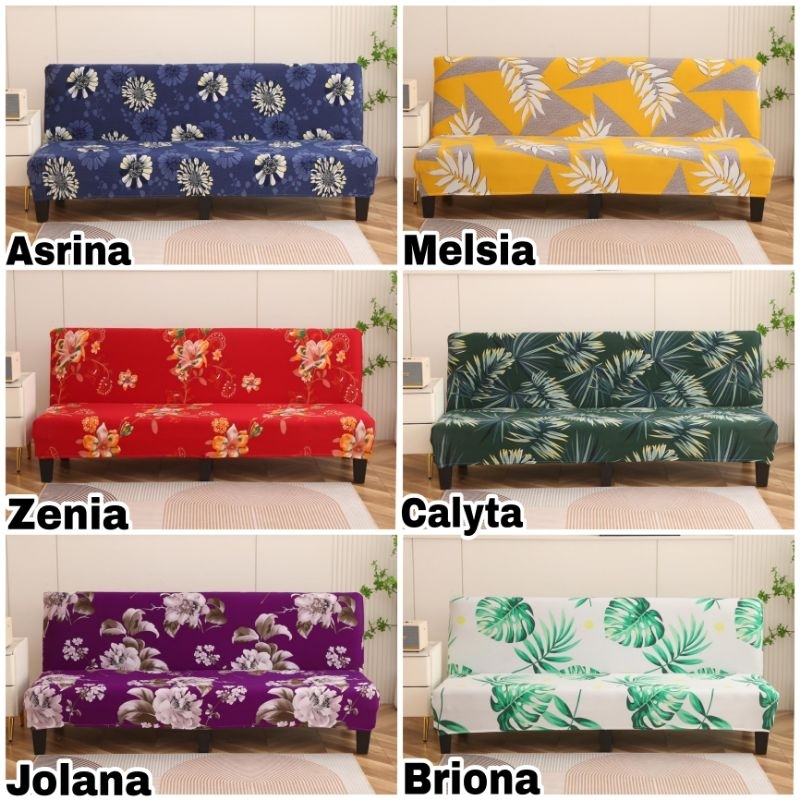 Cover sofa bed INFORMA elastic-Sarung PENUTUP sofa bed STRECTH motif