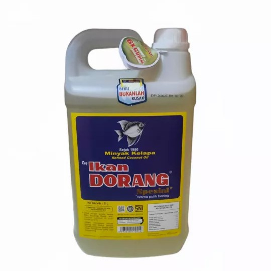 

Minyak goreng super premium cap ikan dorang 1 drigen, 5 liter