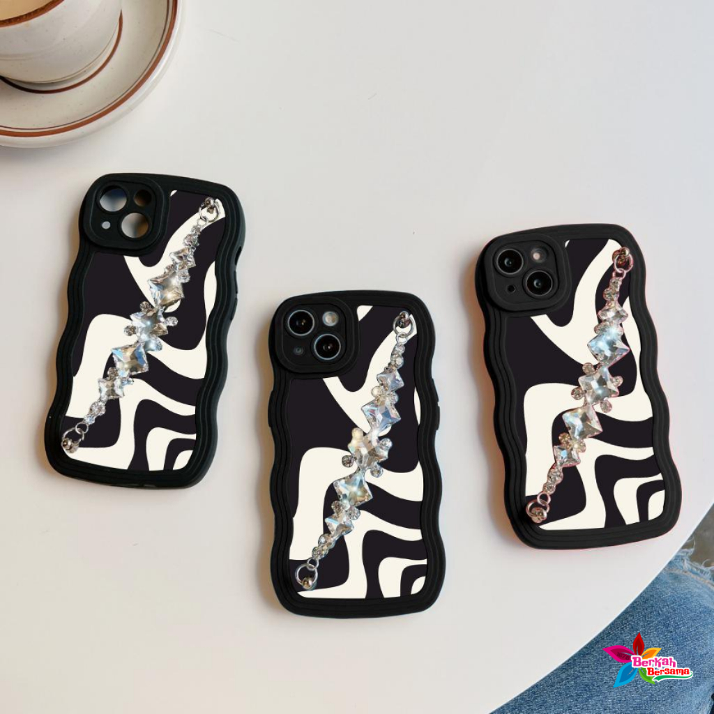 GC34 GC43 CASE CASING SOFTCASE SILIKON WAVY CARACTER RANTAI DIAMOND GRIP FOR SAMSUNG A52 A53 A54 5G BB8581