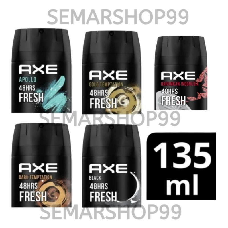 AXE MEN Deodorant Body Spray 135ml ALL VARIAN