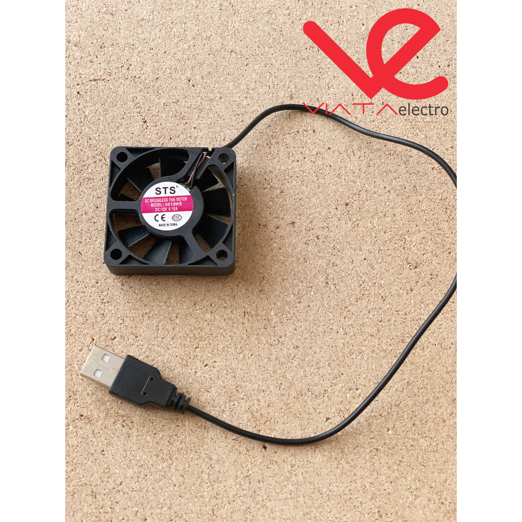 FAN DC 5V 5cm + USB KIPAS DC 5x5cm USB BRUSHLESS KIPAS PENDINGIN COOLING EXHAUST 5cm 50mm FAN TEBAL 5 x 5cm 0.10A