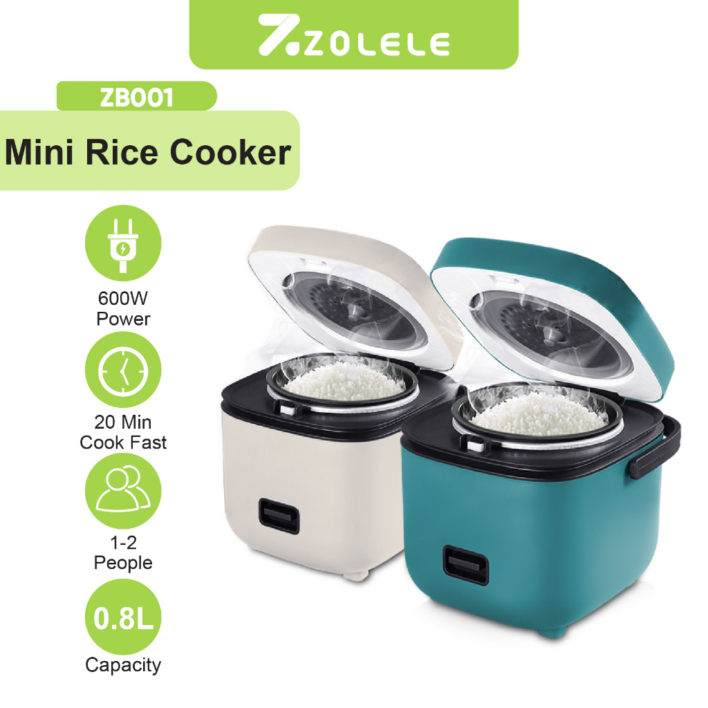 ZOLELE Rice Cooker Mini 0.8L Penanak Nasi Sehat Mewah Pressure Multi Cooker Magic Com Anak Kos Multifungsi 2-3 Porsi Portable Non Stick Ricecooker Low Watt Travel Student Mewah Version Panci Presto Meng-upgrade ZB001