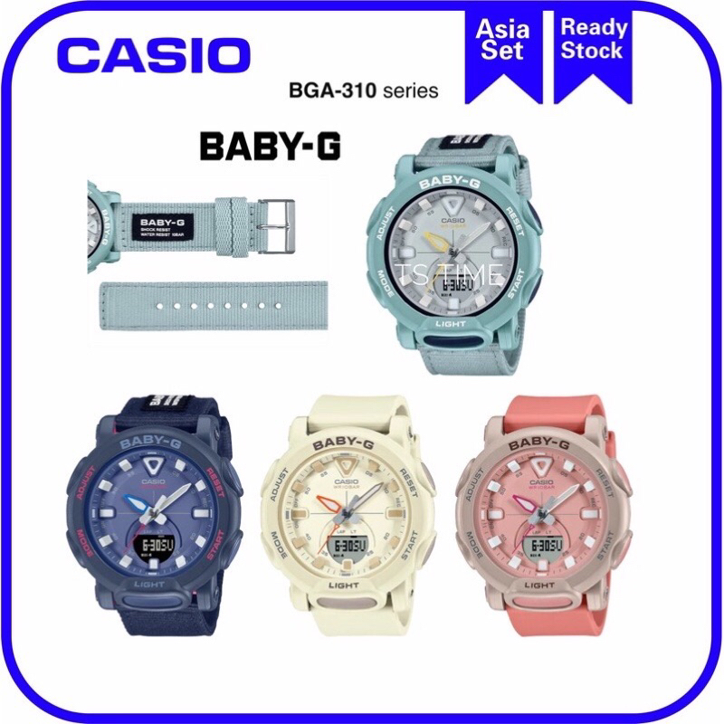 Terlaris Terbaru New Free box Free Tali Kanvs Jam Tangan Analog Cewek Wanita Casio Baby-G BGA-310Ca