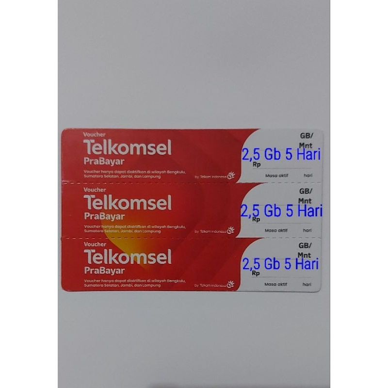 Voucher Telkomsel 2,5 Gb 5 Hari