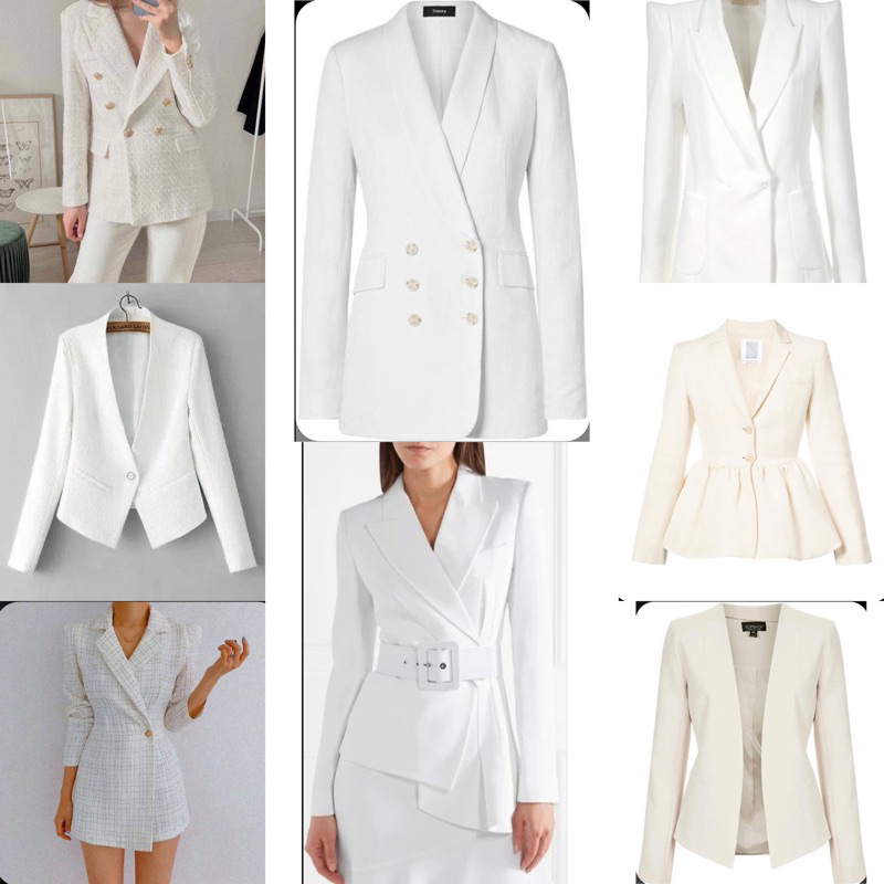 BLAZER NUANSA PUTIH / BLAZER KERJA WANITA KOREA / BLAZER FORMAL WANITA/ BLAZER KANTOR WANITA