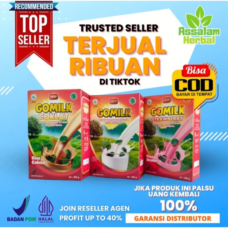 

LINK KHUSUS RESELLER (10 KOTAK) gomilk susu kambing etawa original herbal daun kelor 200gr