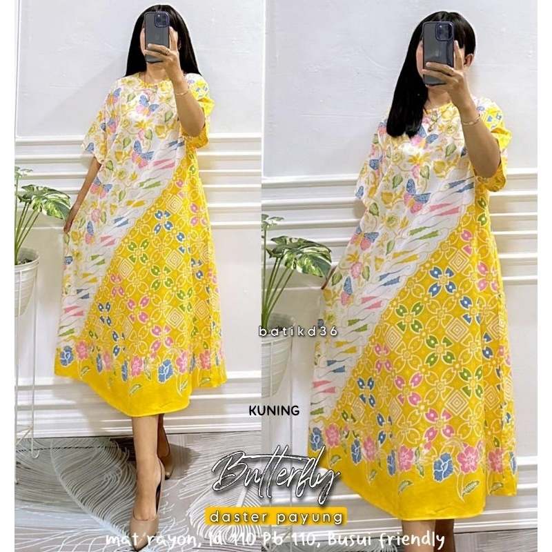 (Semerbak) Daster busui friendly payung Butterfly rayon adem Murah Batik baju tidur remaja wanita Jumbo  Bumil Pastel kos harian rumah rumahan adem tidak luntur motif corak bunga terkini cantik viral premium 2022 Jogja solo tidur grosir simple