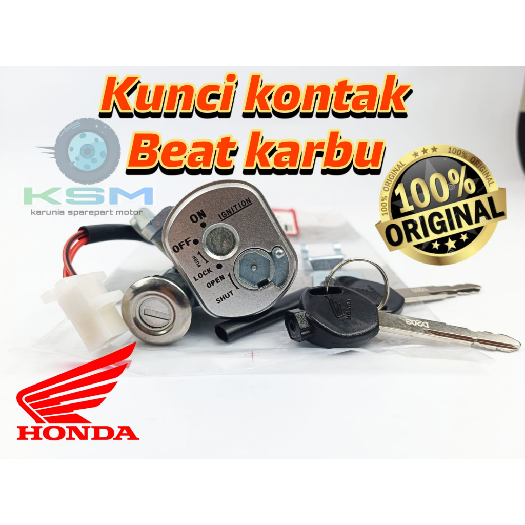 Kunci Kontak Set + Kunci Jok Beat Lama Beat Karbu KVY asli