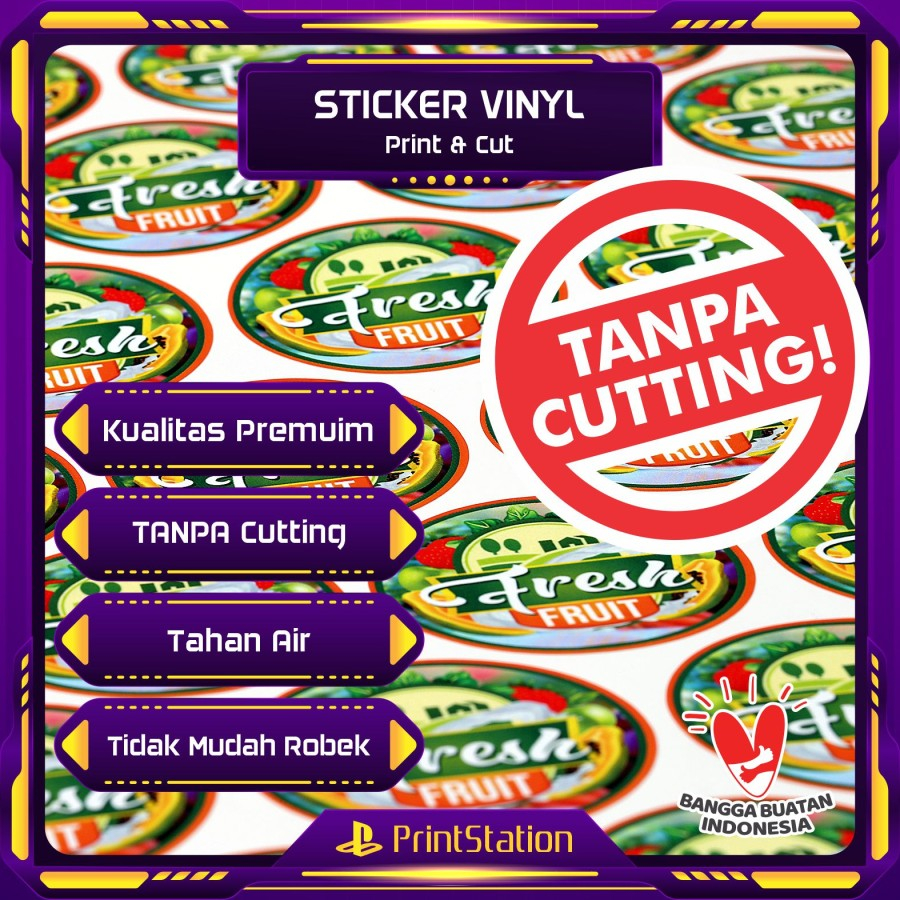 

Cetak Sticker Vinyl / Transparan A3+ TANPA Cutting!