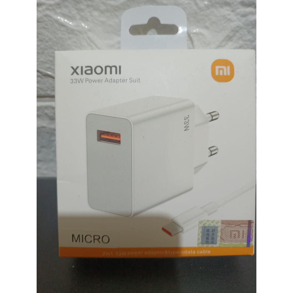 CHARGER XIAOMI REDMI TURBO ORIGINAL ASLI 100% 33 WATT ORI SUPER FAST CHARGING MICRO USB/TYPE C/TEPSI