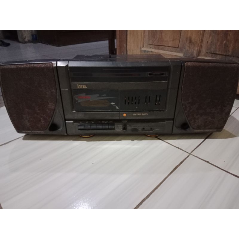 tape radio compo jaman dulu merk intel super bass stereo