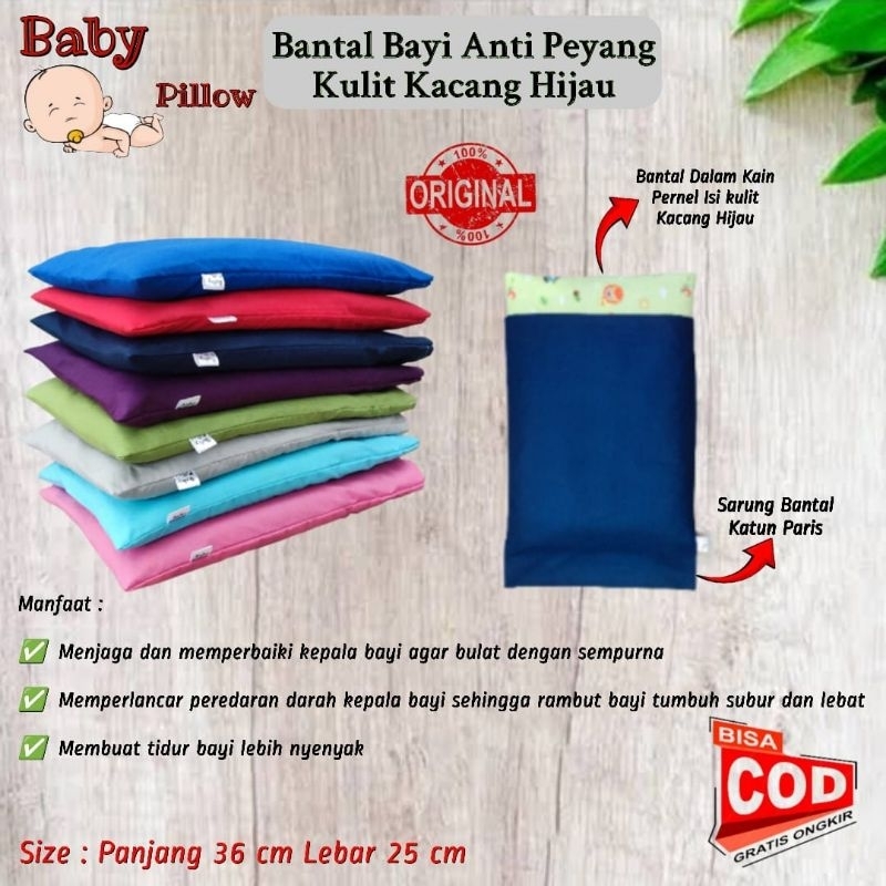 Baby Pillow Bantal Bayi Anti Peyang Kulit Kacang Hijau