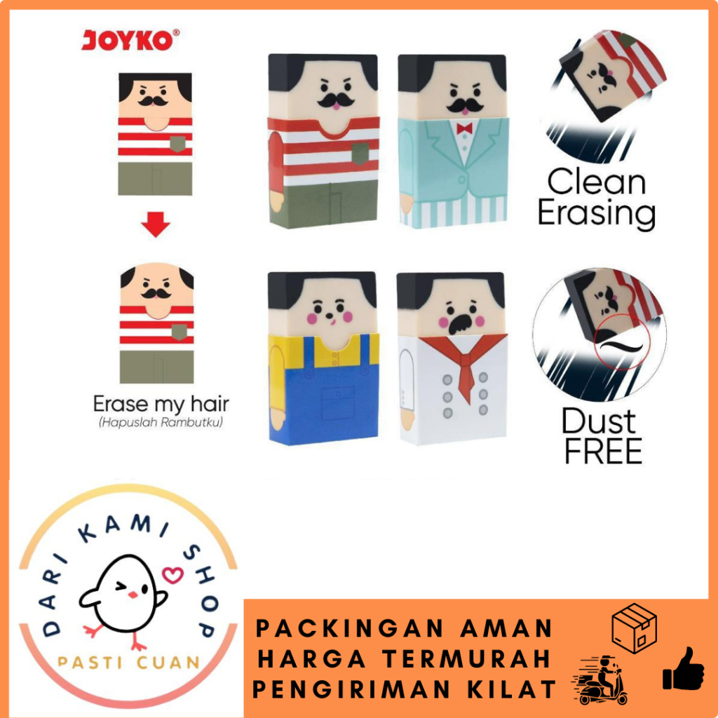 

JOYKO ERASER / PENGHAPUS PENSIL IMUT LUCU ER-125 PENGHAPUS KARAKTER MAN IN COSTUME 1 PCS