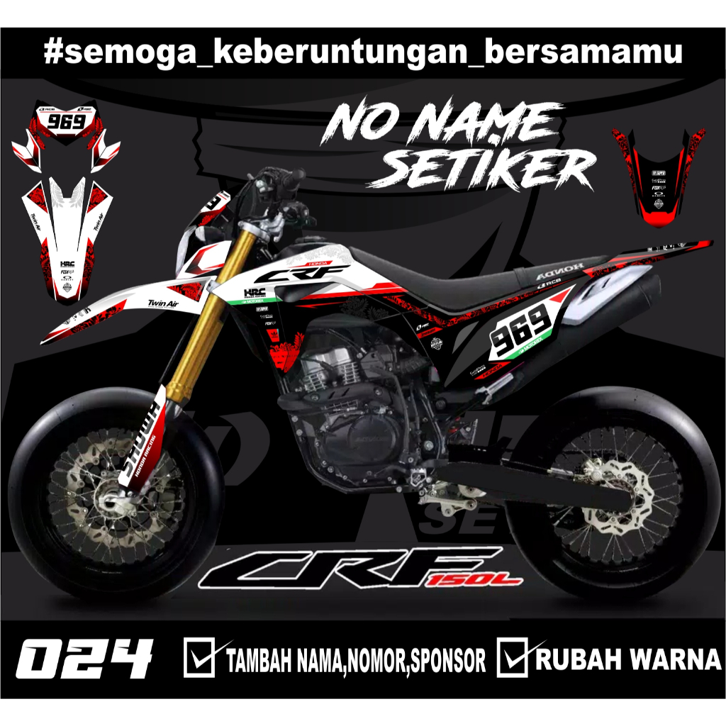 Sticker setiker stiker decal CRF 150 L- (024) minimalis Fullbody-Dekal CRF 150 L Trail Supermoto