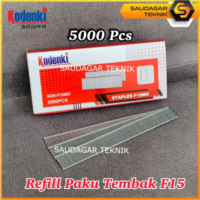 KODENKI Isi Staples Paku Tembak F15 Model Lurus Refill Mesin Staples Paku Tembak Angin Stapler Gun F 15