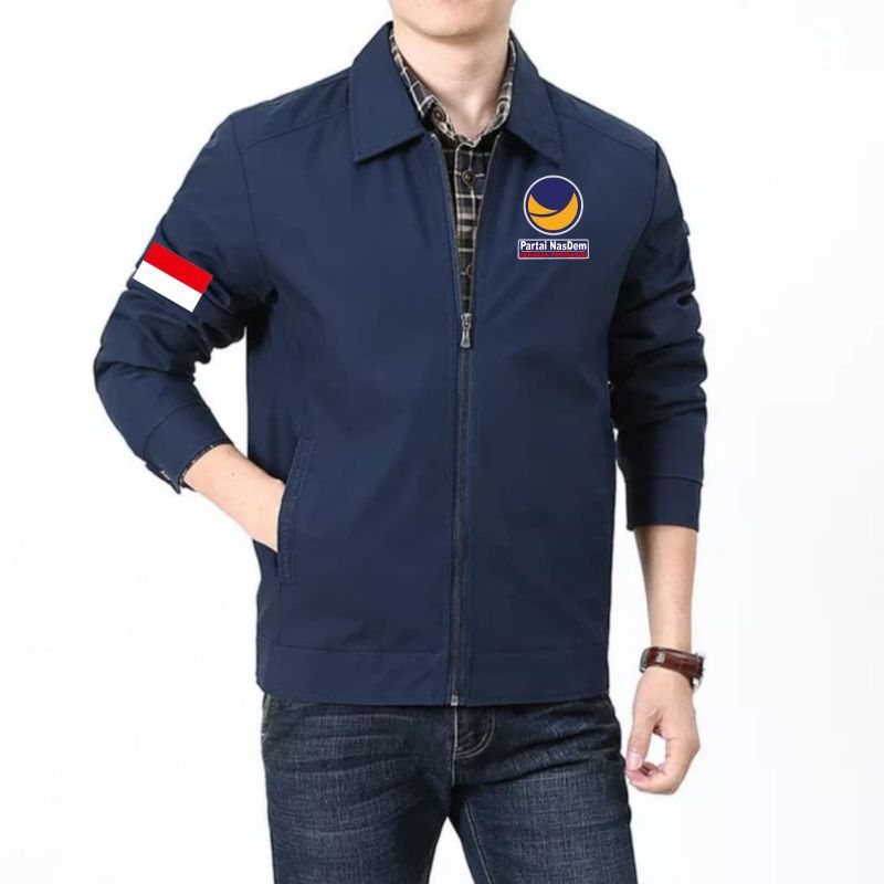 jaket partai nasdem/semi jas jaket partai nasdem terbaru