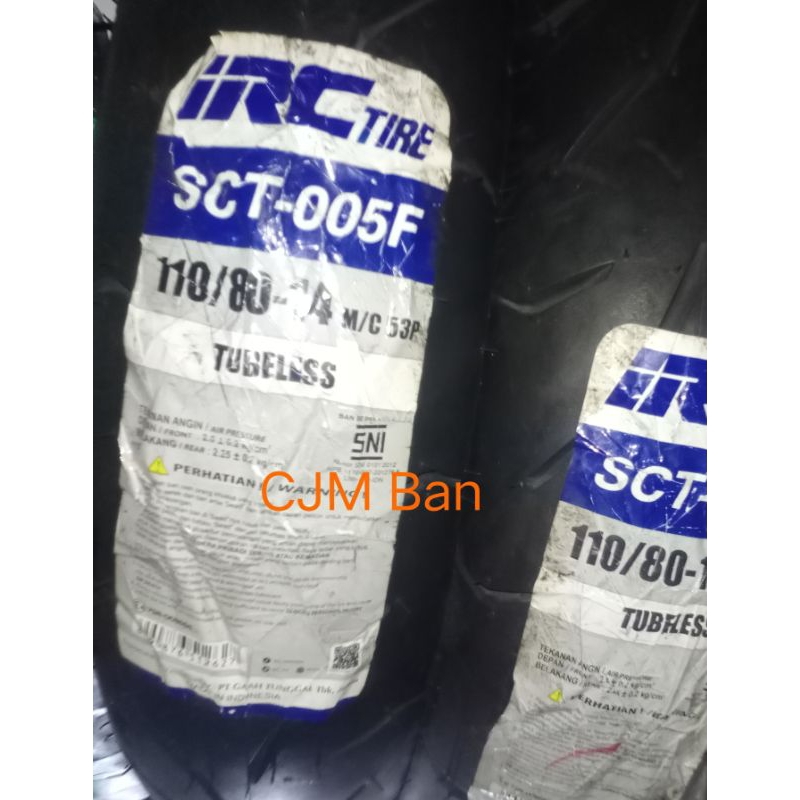 Ban tubeless IRC SCT-005 for Aerox depan/Vario 160 belakang/Vario 125/150/PCX depan/Lexi/dll
