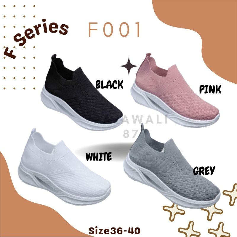 WM-F001 SEPATU SNEAKER FASHION CASUAL OLAHRAGA TERBARU STYLE KOMBINASI POLOS PRIA WANITA UNISEX BAHAN RAJUT SLIP ON BEST QUALITY REAL PICTURE