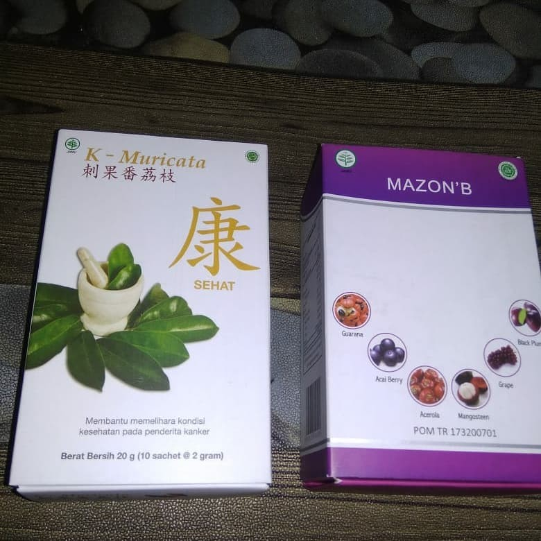 Paket Obat Mazon B Dan K Muricata Asli 100% Original Kanker Serviks Benjolan Payudara Tumor Ginjal K