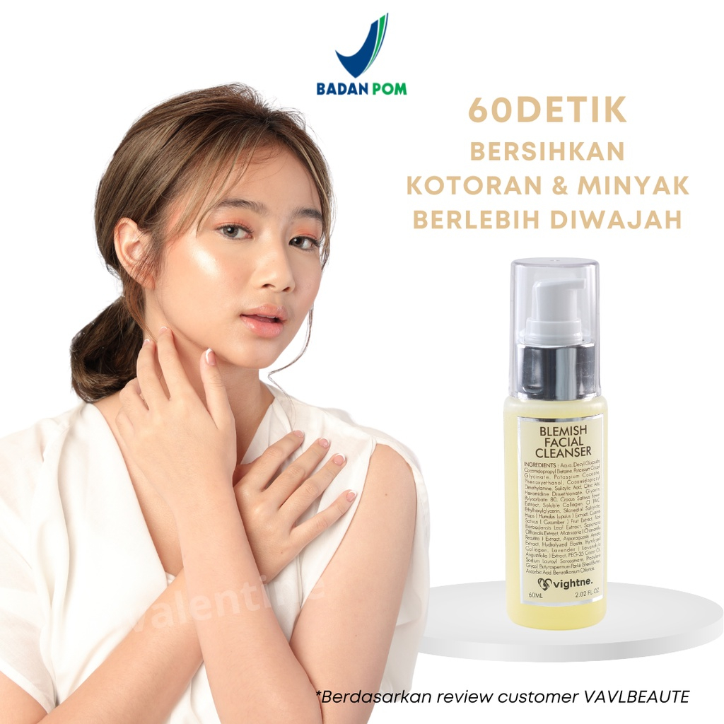 VAVL Paket Beauty Water Vightne Blemish Serum Facial Cleanser Perawatan Jerawat Wajah Kulit Glowing