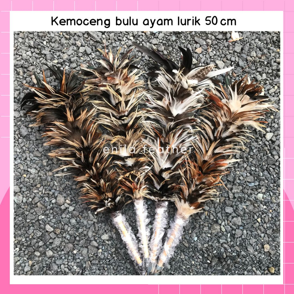 KEMOCENG BULU AYAM LANCUR LURIK WARNA 50 CM - KEMOCENG MICROFIBER MOBIL MURAH ANTI RONTOK - SULAK BU