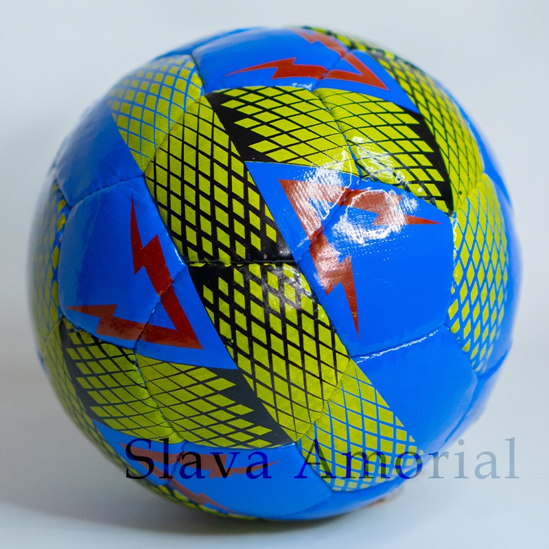 Slava_Amorial BOLA SEPAK Bola Kaki Bahan Kulit Handmade Ukuran 5 ORT Blue