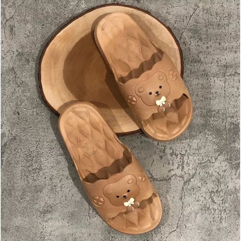 SANDAL SLOP WANITA JELLY IMPORT BEAR CERRY EMPUK TRENDY