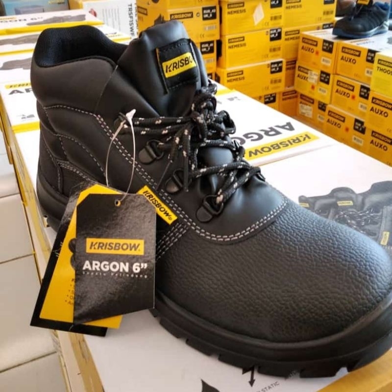 Sepatu Safety Krisbow ARGON 6" HITAM || Safety Shoes Krisbow ARGON 6" || Sepatu Safety ARGON PENGGAN