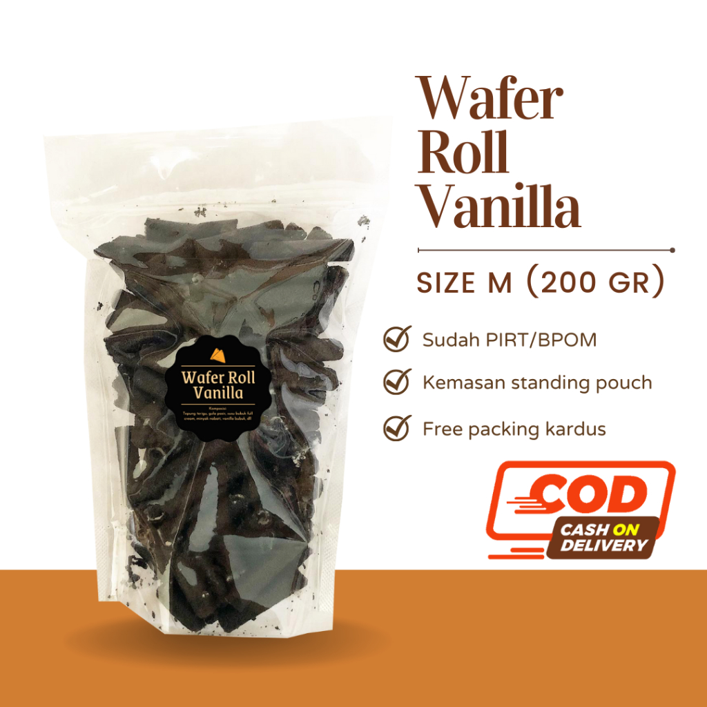 [DELISH SNACKS] Wafer Roll (M) 200gr Cokelat / Stroberi / Vanilla / Blueberry / Pandan / Susu / Snack Cemilan Manis