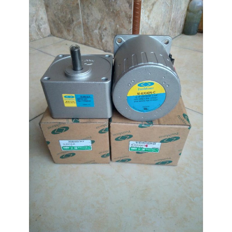 Ac Motor Gearbox Peeimoger 220V Ratio 1:15 40W Baru