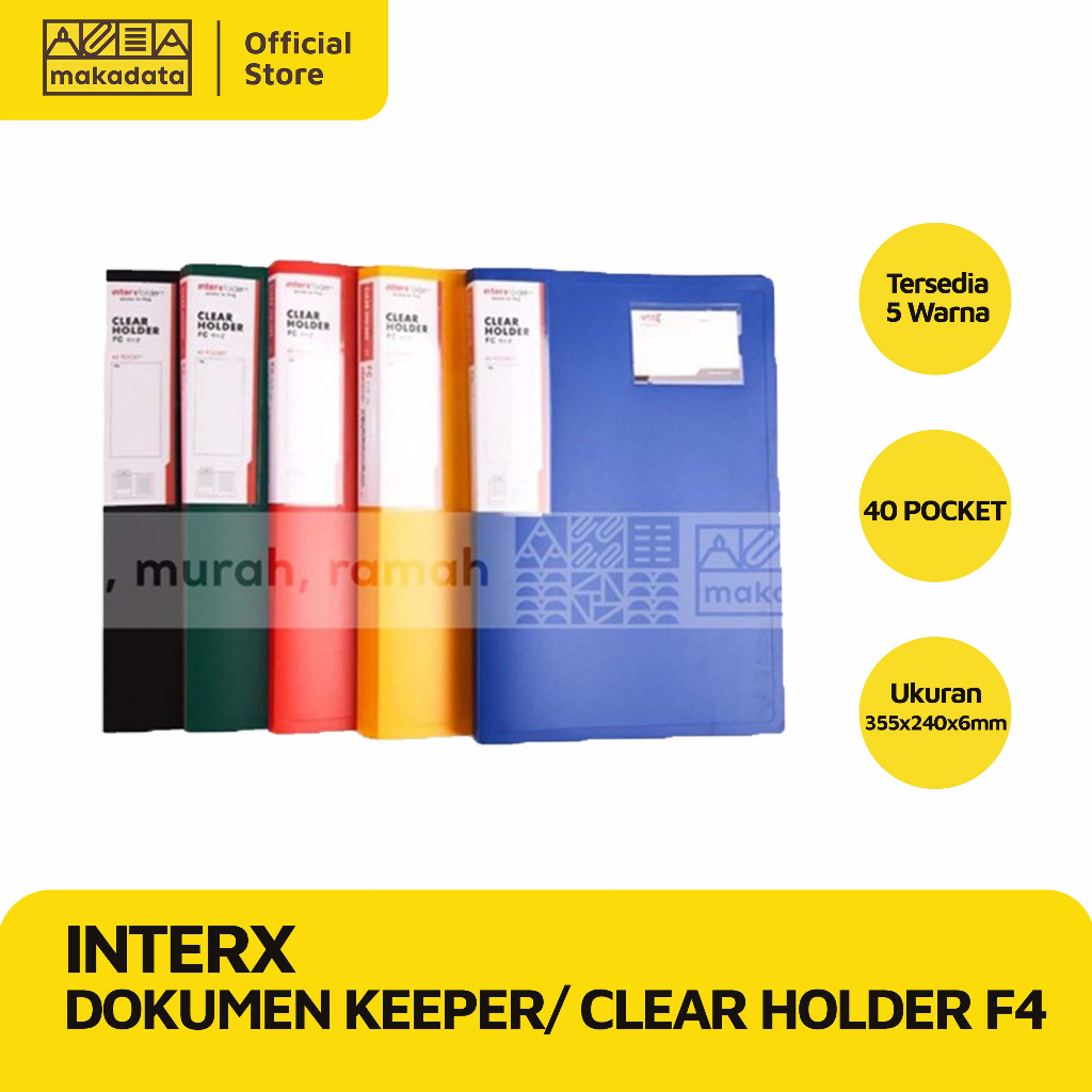 

DOKUMEN KEEPER / CLEAR HOLDER INTERX F4 ISI 40 POKET (1 PCS) MURAH
