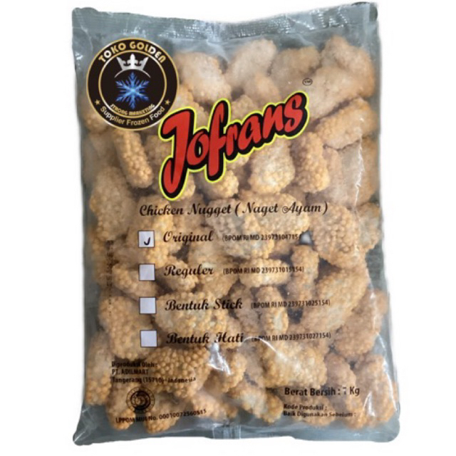 

jofrans chicken nugget crispy 1kg / naget ayam