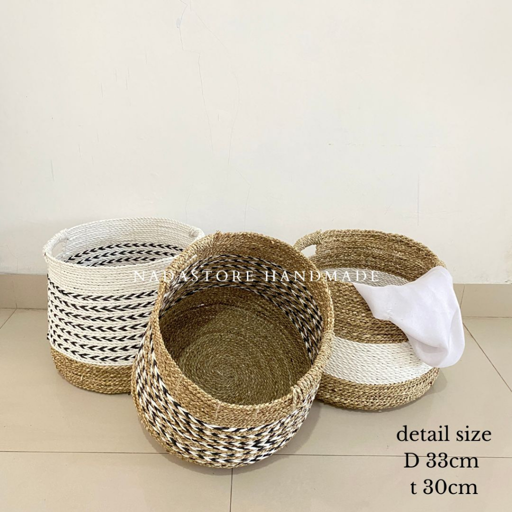 NADASTRORE-KERANJANG LAUNDRY MODEL BOWL/LAUNDRY BASKETSEAGRASS BOWL/KERANJANG BAJU KOTOR