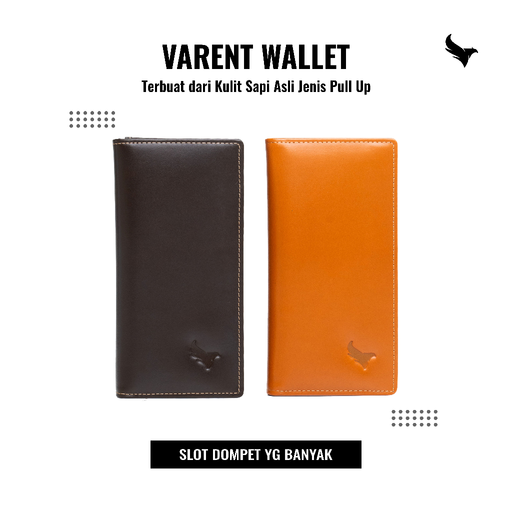 Dompet Pria Panjang Kulit Sapi Asli Varent Long Wallet  Model Terbaru Lokal Brand 100% Original