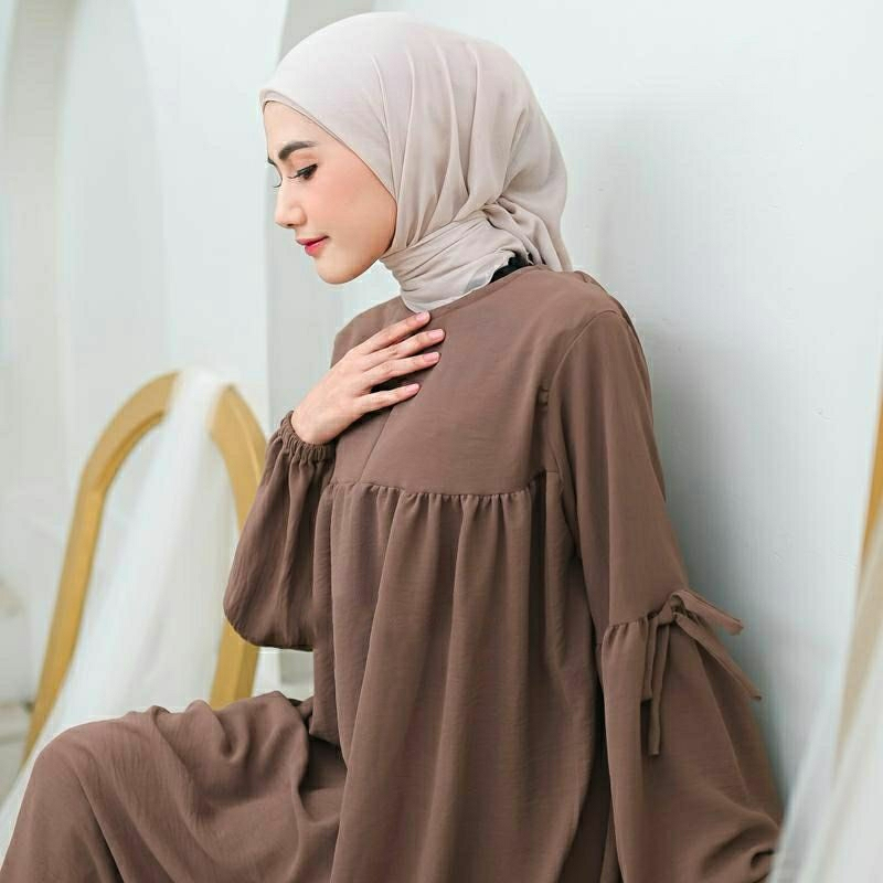 Irina Dress Wanita Rayon / Gamis Wanita Muslimah Tali Samping Busui