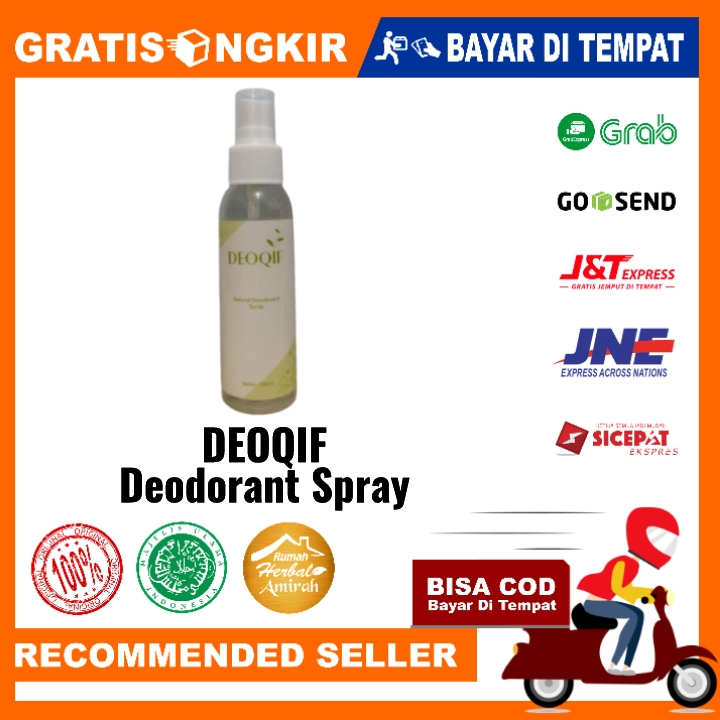 Deodorant Spray Tawas Penghilang Bau Badan dan Ketiak Alami Non Alkohol Isi 100ml DEOQIF Bebas Bau Badan 24 Jam