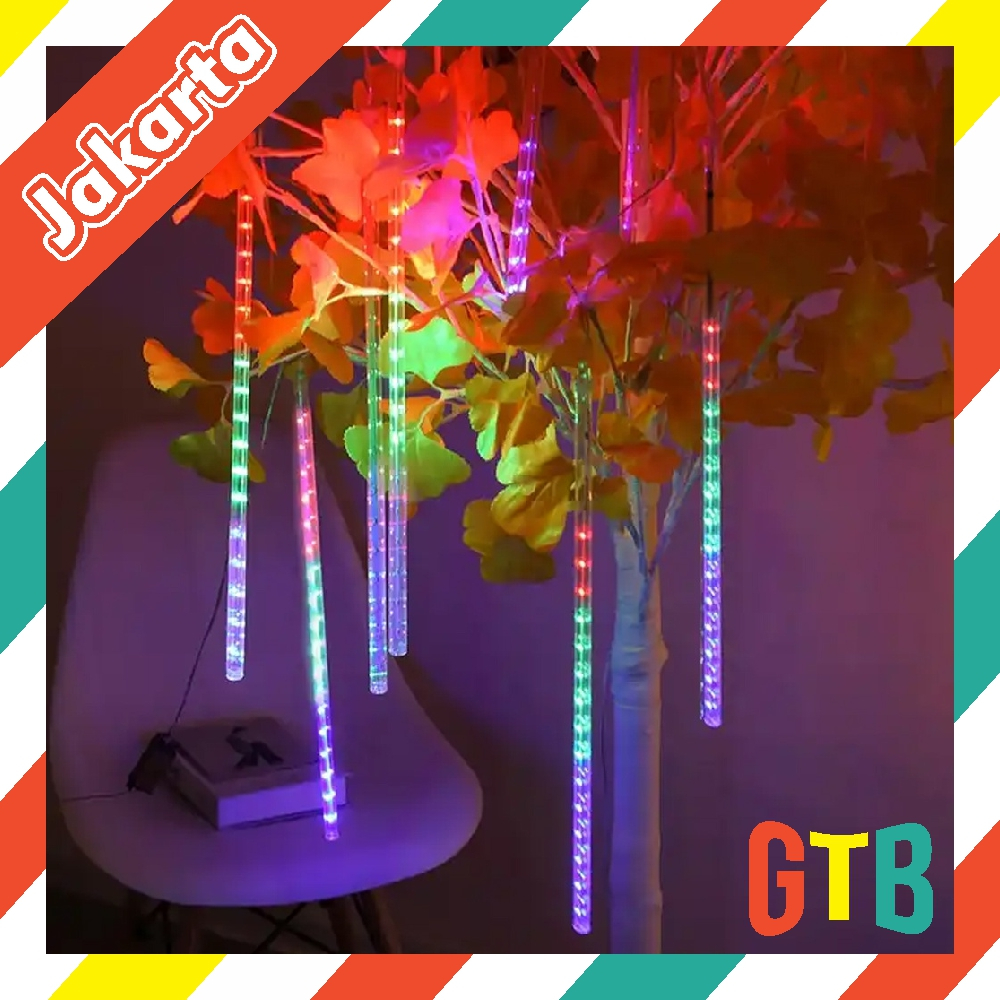 ❤️GTB❤️ lampu meteor led isi 8 batang/50cm /jatuh rain snow taman hias meteor/lampu meteor 50cm rgb E022