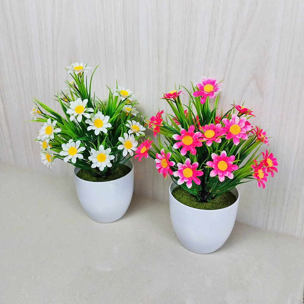 Bunga Hias Plastik Tanaman Bunga Hias Palsu Dekorasi Rumah Artificial Flowers Pot Bunga HIas PBP24