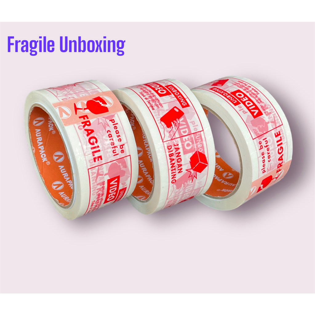 

Lakban Unboxing Fragile 45 mm x 50 meter Label Vidio Unboxing